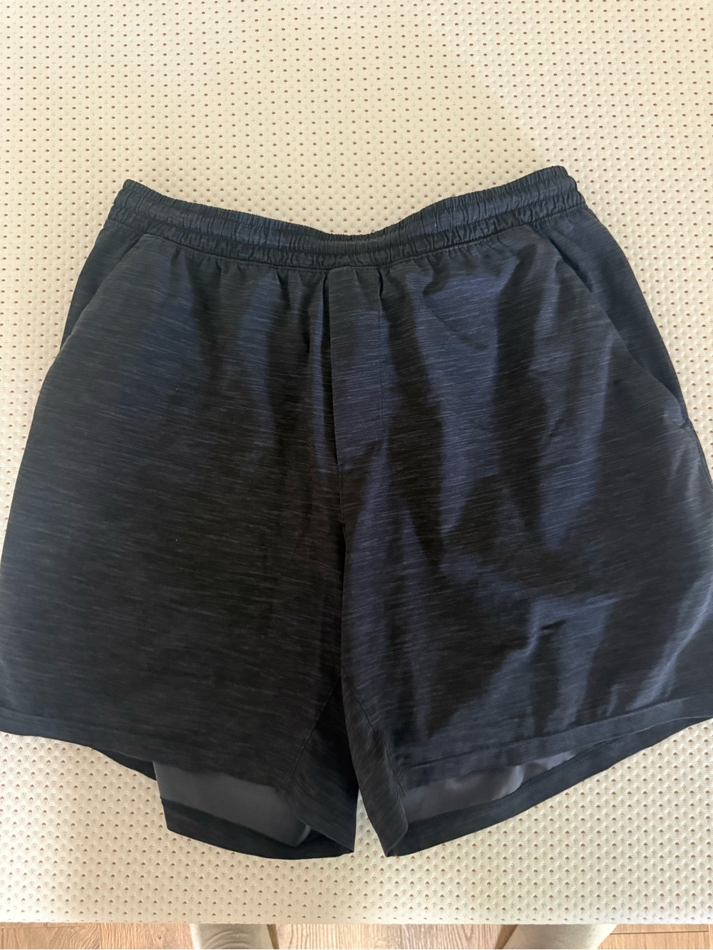 lululemon athletica Men's Black Athletic Shorts - Dual-Layer Performance